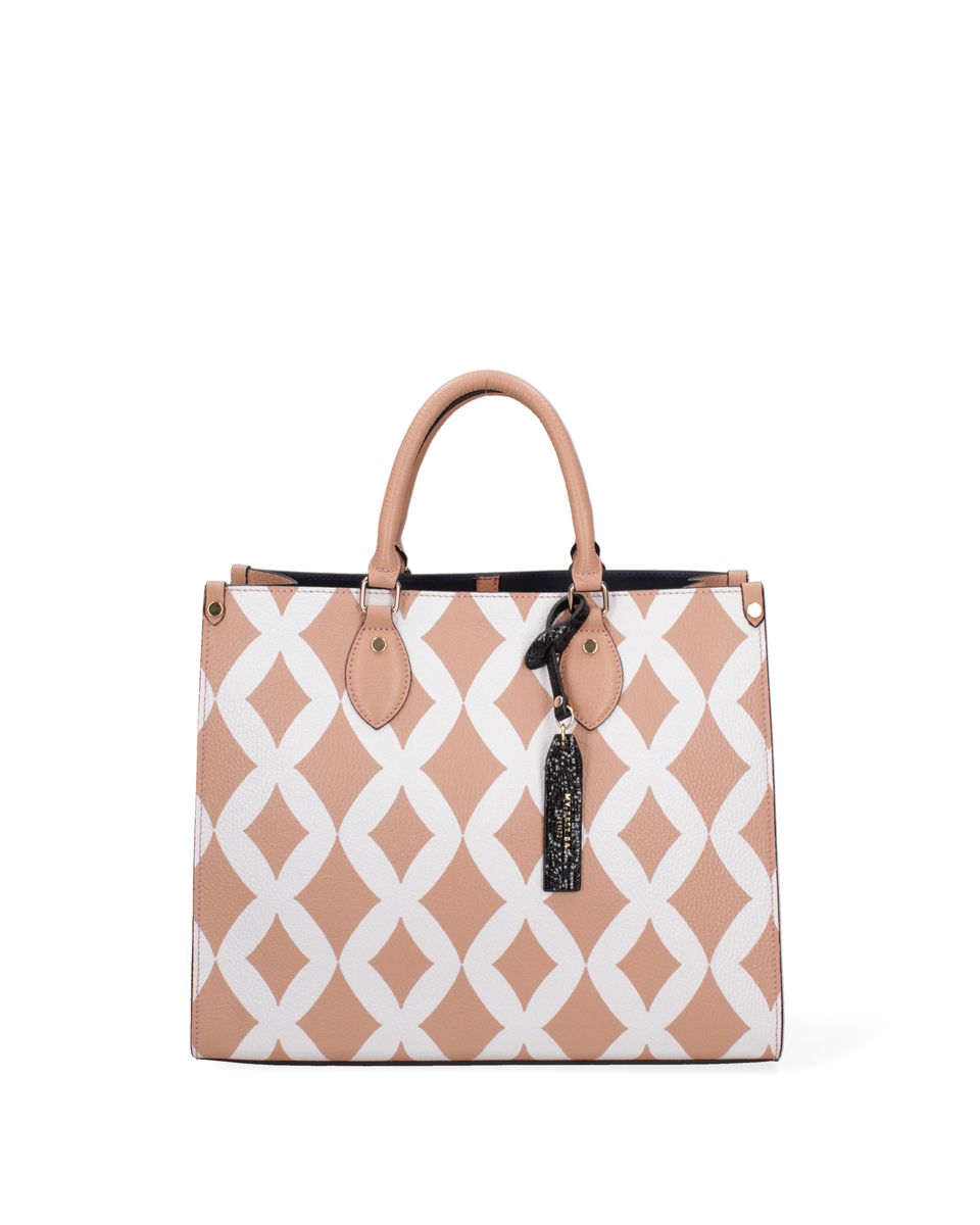 Ledershopper mit geometrischem Muster
