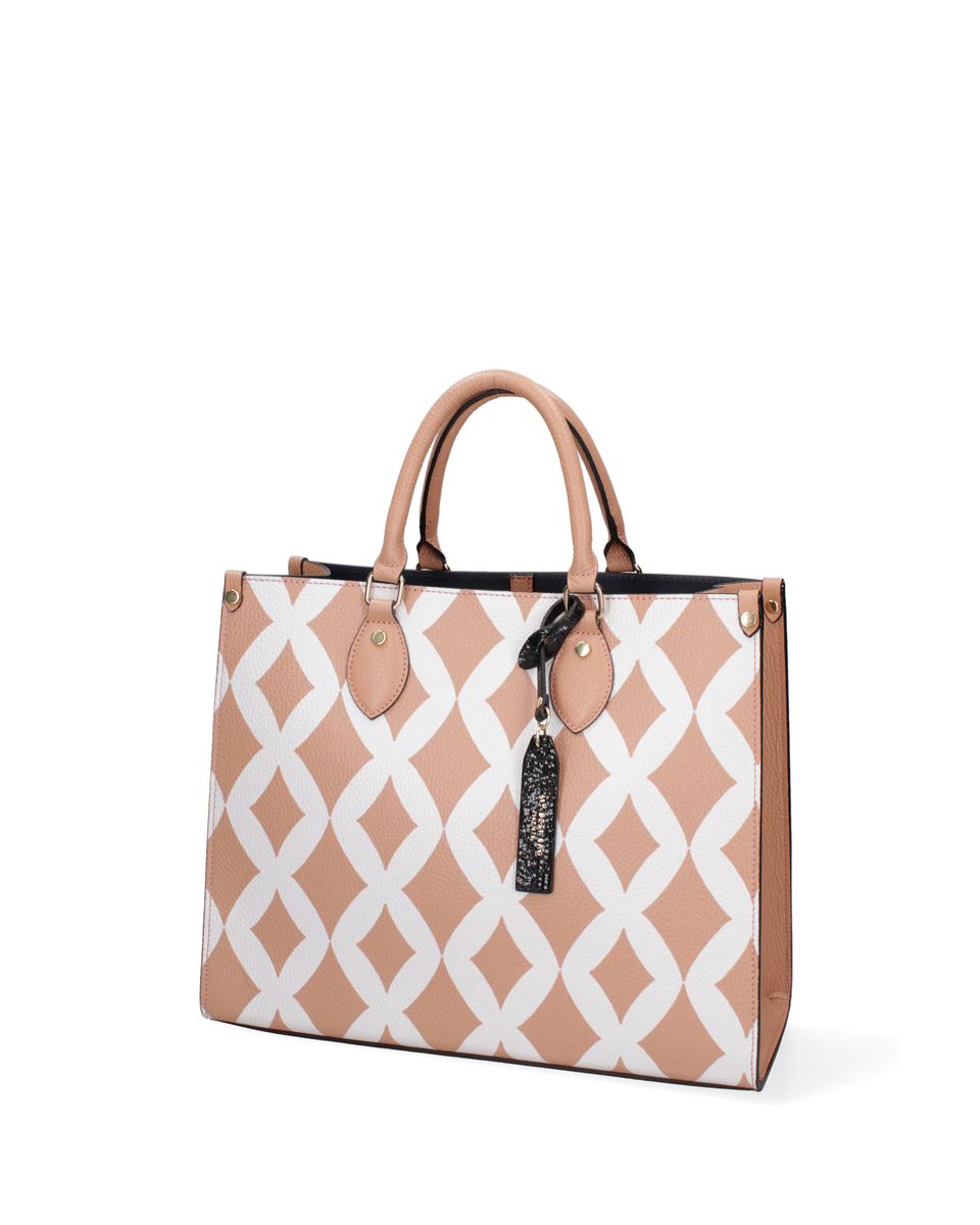 Ledershopper mit geometrischem Muster