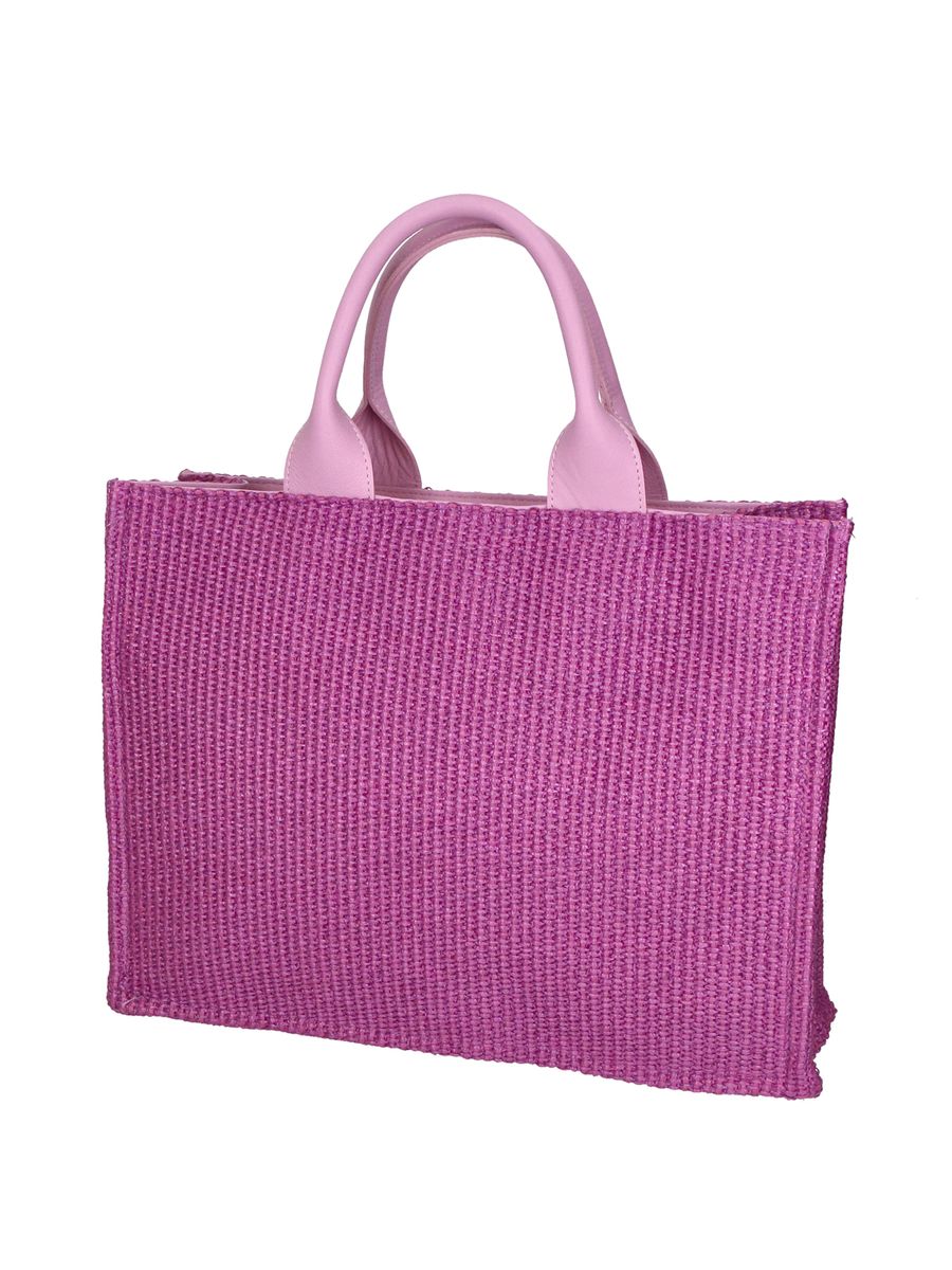 Eleganter gewebter Shopper mit Lederdetails