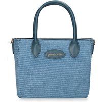 Tote-Bag in Flecht-Optik mit Kunstleder-Besatz