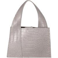 Strukturierte Lederhandtasche mit Krokoprägung