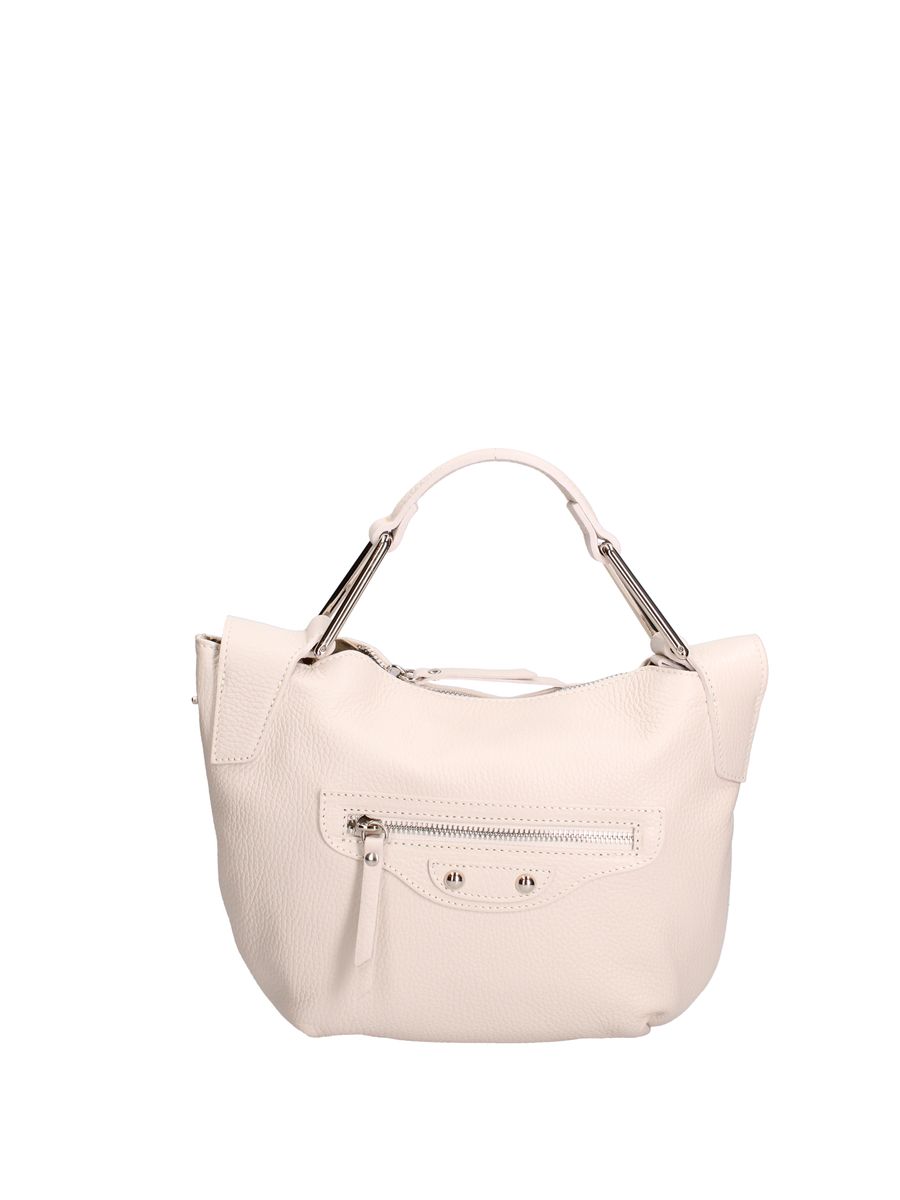 Schultertasche aus genarbtem Leder