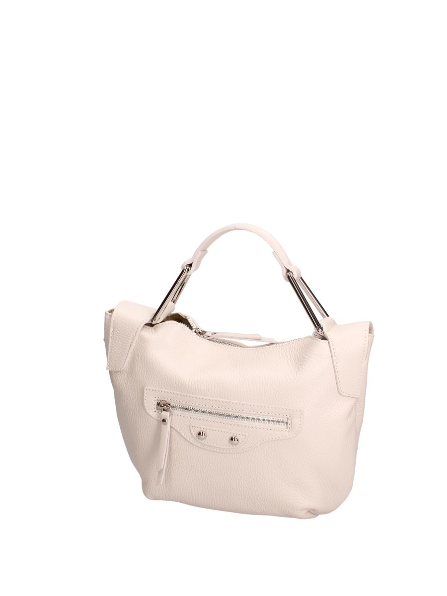 Schultertasche aus genarbtem Leder