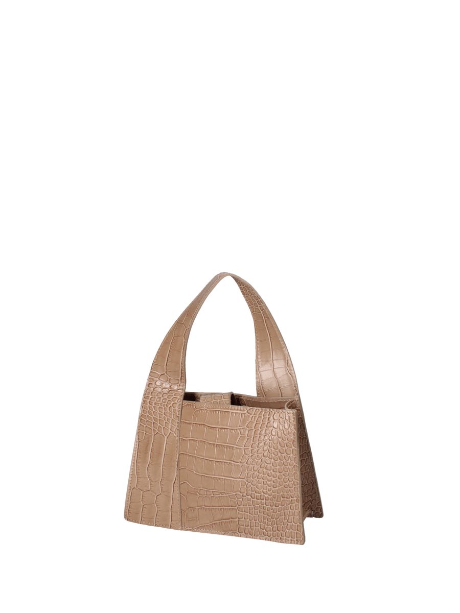 Strukturierte Handtasche mit Kroko-Prägung