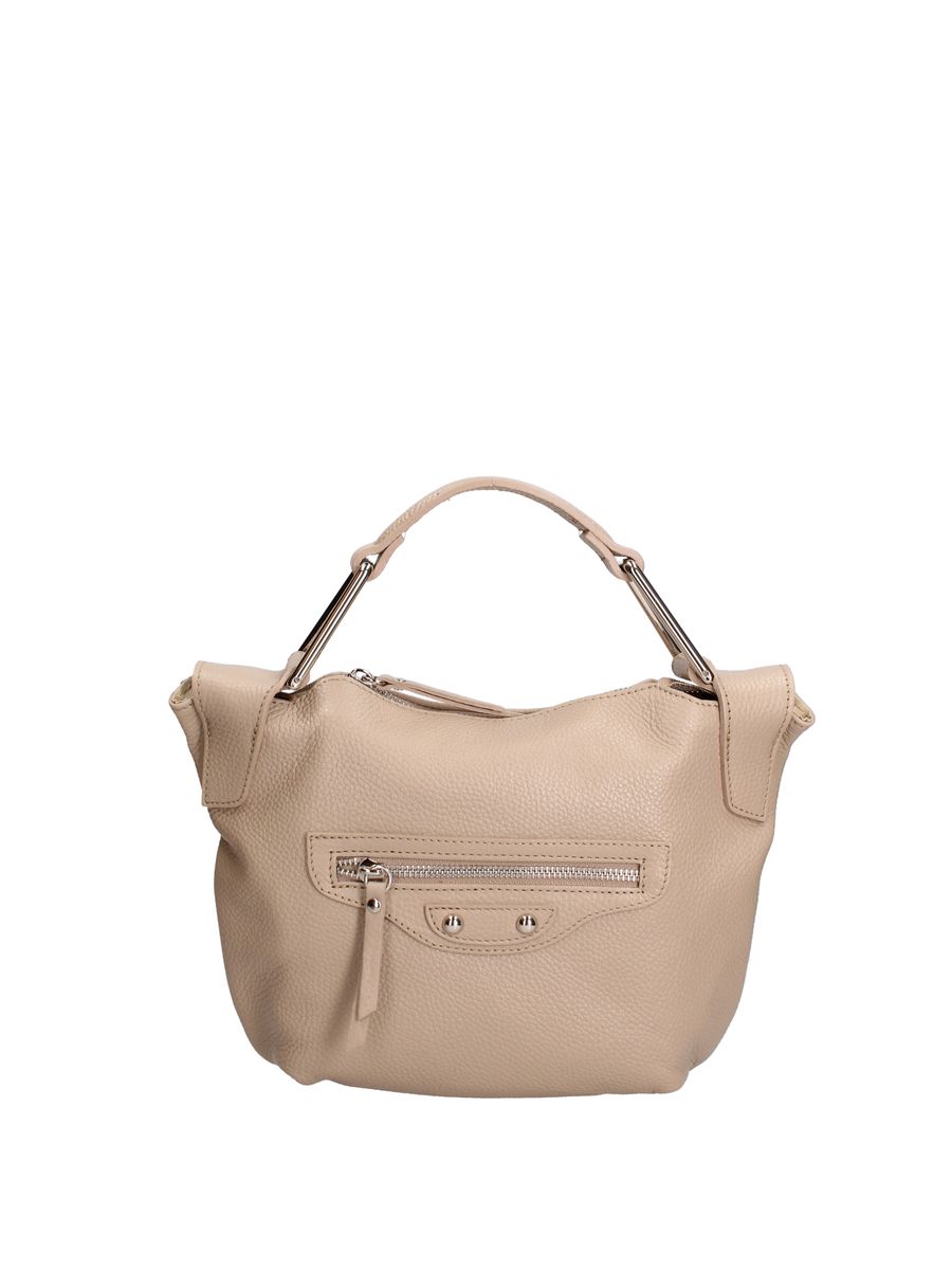 Strukturierte Leder-Henkeltasche