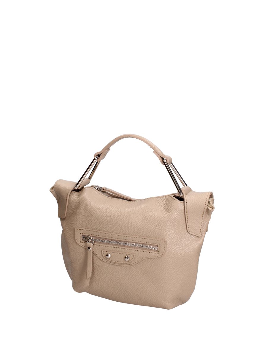 Strukturierte Leder-Henkeltasche