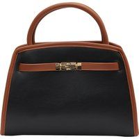 Elegante Henkeltasche mit Kontrastbesatz