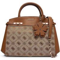 Logo-Print Satchel mit Blumen-Anhänger