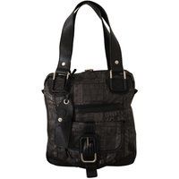 Schultertasche mit Grafikprint und Außentaschen