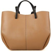 Zeitloser Leder-Shopper mit Kontrasthenkeln