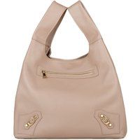 Hobo-Handtasche aus genarbtem Leder