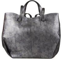 Metallic-Shopper aus Leder