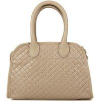 Geflochtene Lederhandtasche mit Griff