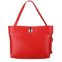Klassische Leder-Shopper mit Drehverschluss
