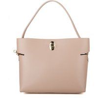 Shopper-Tasche aus Leder mit Drehverschluss
