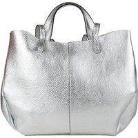 Mini-Shopper aus geprägtem Metallic-Leder