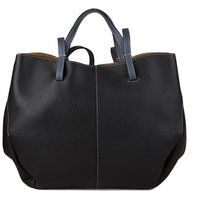 Gemaschter Leder-Shopper mit Kontrast