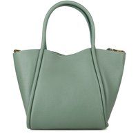 Skulpturale Tote-Bag aus genarbtem Leder