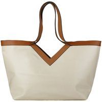 Zweifarbiger Shopper aus Leder