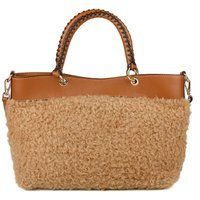 Tote Bag aus Shearling und Leder