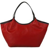 Ledershopper mit Kontrastbesatz