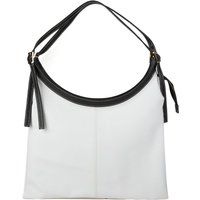Elegante Leder-Handtasche mit Kontrastbesatz
