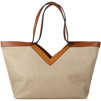 Minimalistischer Leder-Shopper mit V-Ausschnitt