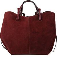 Wildleder-Shopper mit Kontrastnähten