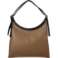 Minimalistische Zweifarbige Leder-Hobo-Tasche