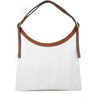 Elegante Leder-Hobo-Tasche mit Kontrastbesatz
