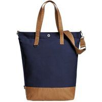 Zweifarbiger Canvas-Shopper mit Gurt