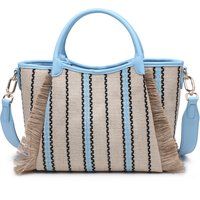 Gestreifter Web-Shopper mit Fransen