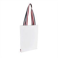 Minimalistischer Baumwoll-Shopper mit Streifenhenkeln