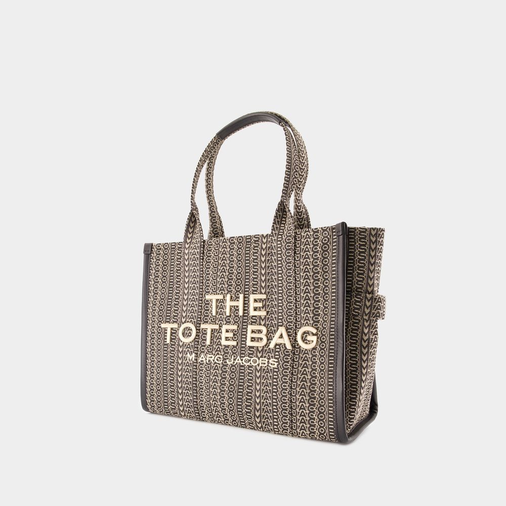 Große Jacquard-Einkaufstasche mit Monogramm