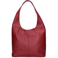 Geräumige Beuteltasche aus genarbtem Leder