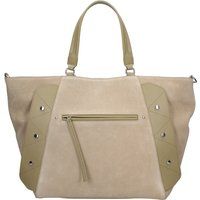 Wildleder-Shopper mit Ledereinsätzen