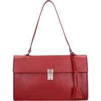Klassische Leder-Schultertasche mit Klappe