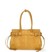 Wildleder Henkeltasche mit Schnallen