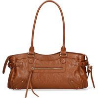 Strukturierte Leder-Schultertasche