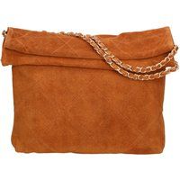 Elegante gesteppte Wildleder-Umhängetasche