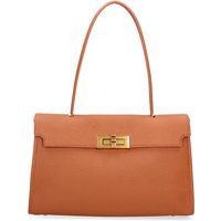 Strukturierte Schultertasche aus genarbtem Leder