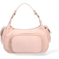 Wildleder-Schultertasche mit Außentaschen