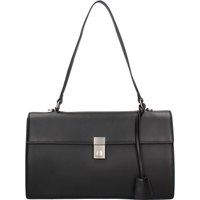 Strukturierte Leder-Schultertasche mit Klappe