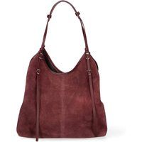 Hobo-Schultertasche aus Wildleder mit Schnallen