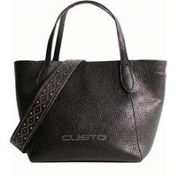 Strukturierte Shopper-Tasche mit Nietenriemen