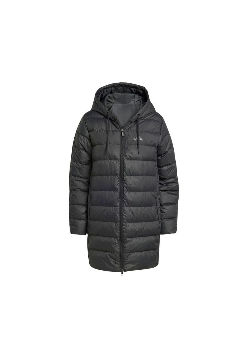 Langer Steppparka mit Kapuze