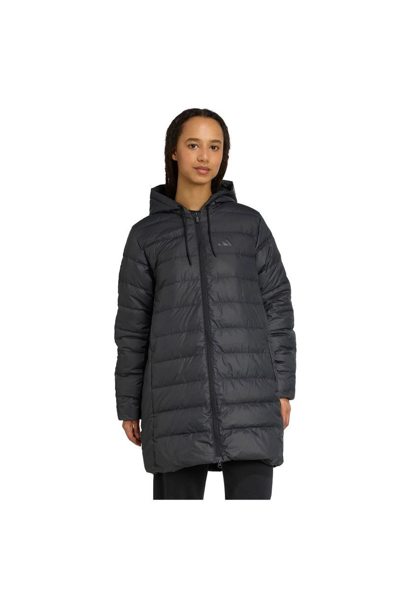 Langer Steppparka mit Kapuze