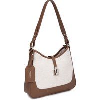 Schultertasche aus Canvas und Kunstleder