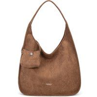 Minimalistische Hobo-Schultertasche in Wildlederoptik