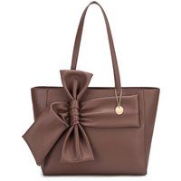 Shopper aus Kunstleder mit Schleife
